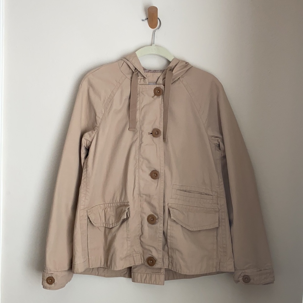 Gap Utility Short Jacket with Hood, Khaki, XS